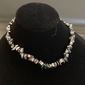 Hematite necklace stone semi- precious